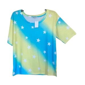 Sportelle top Star graphic  print pattern casual lightweight shirt M